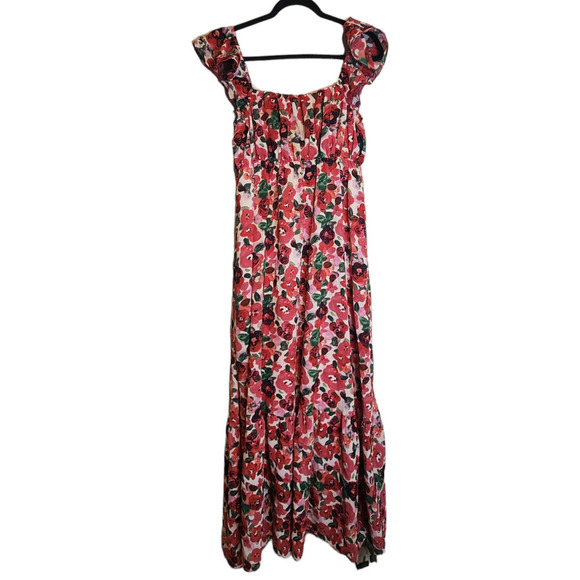 Nwt ENDLESS ROSE Big Floral Sweetheart Maxi Dress size large - Picture 4 of 11